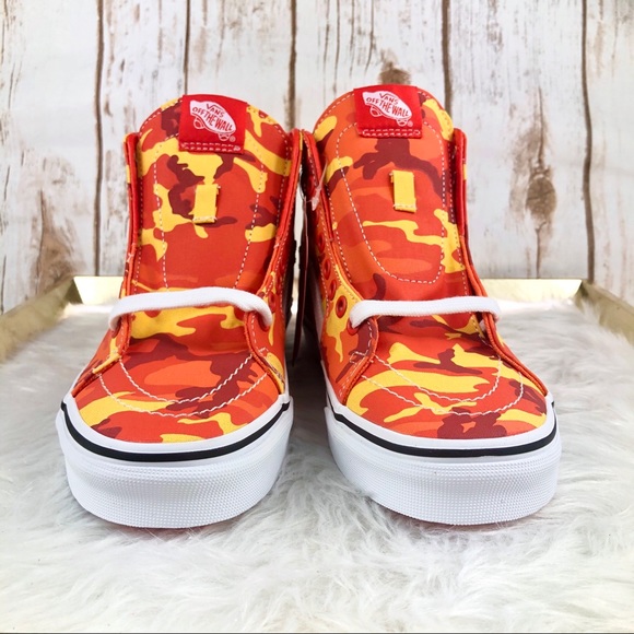 NEW Vans Sk8-Hi Orange Camo HighTop Unisex Sneaker - Picture 5 of 11